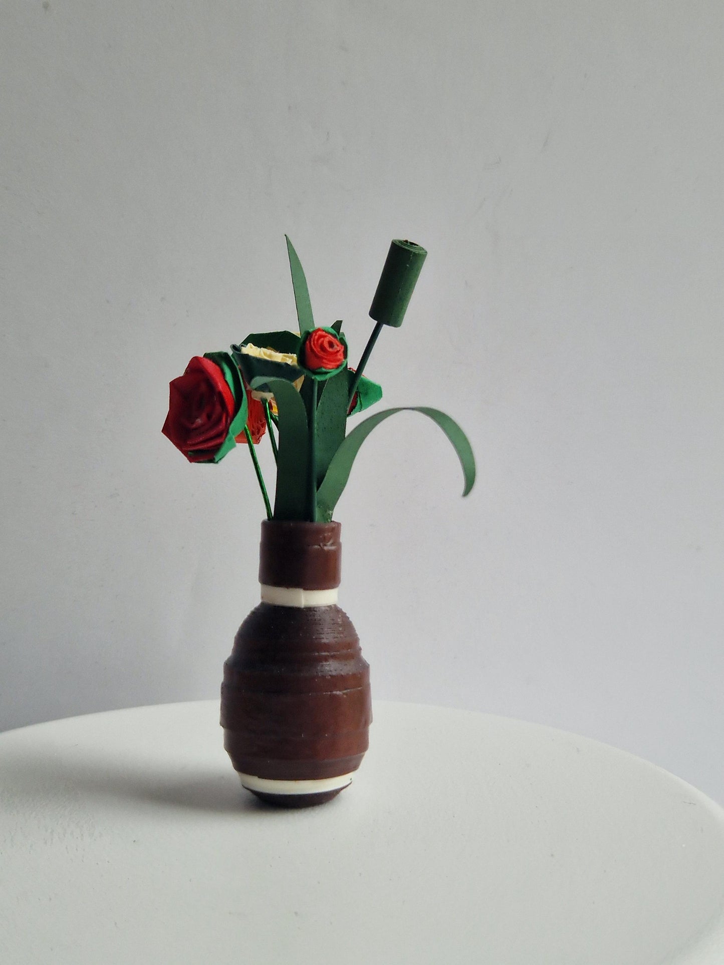 Paper Quilling flowers in a Vase. Christmas Mother's Day Birthday Gift