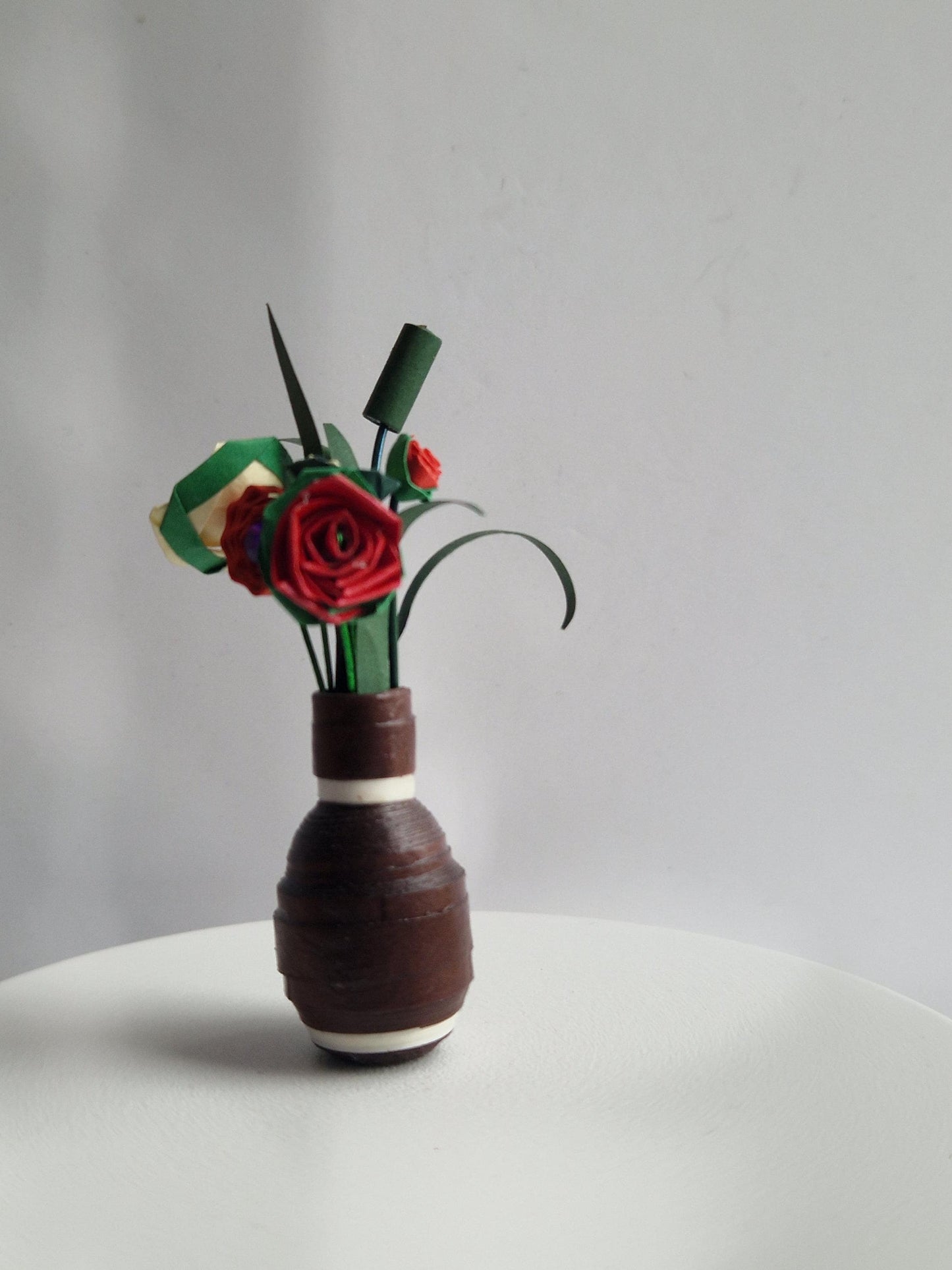 Paper Quilling flowers in a Vase. Christmas Mother's Day Birthday Gift
