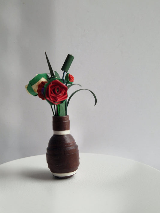 Paper Quilling flowers in a Vase. Christmas Mother's Day Birthday Gift