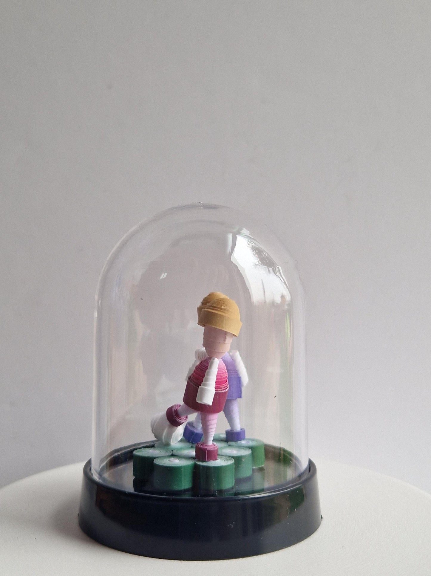 3D Playing With The Lads Quilled Paper quilling football statues Freestanding cloche jar! Cute.