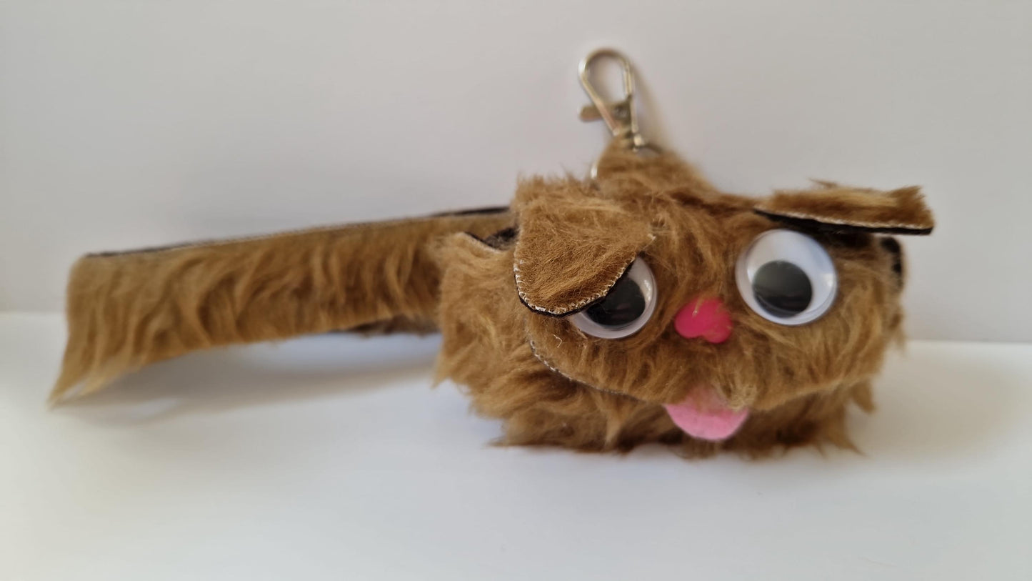 Fun Dog Walk Poop Bag Holder Dispenser Face Googly Eyes Puppy Fur Baby